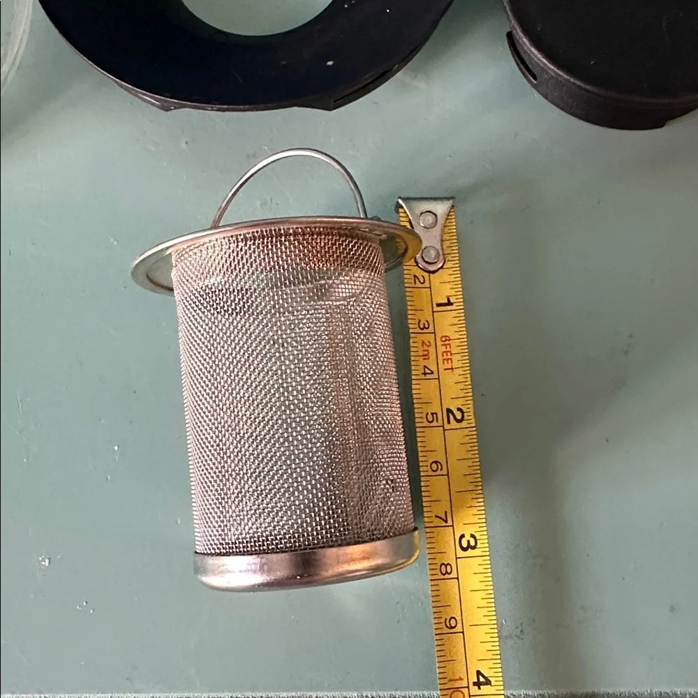 Glass Teapot with Black Lid and Silver Infuser